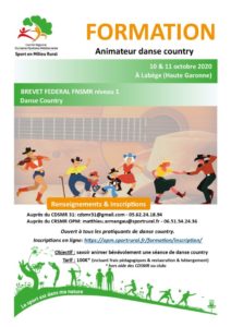 Formation BF1 Danse Country @ Maison Départementale des Sport de Labège